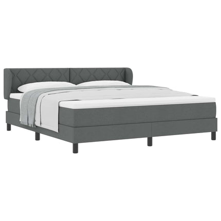 Box spring seng med hovedgærde Mørkegrå 180 x 200 cm Stof