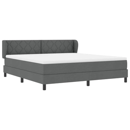 Box spring seng med hovedgærde Mørkegrå 180 x 200 cm Stof