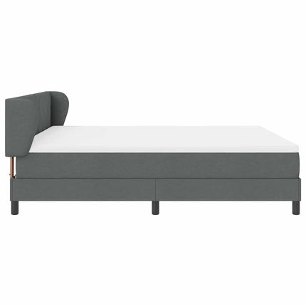 Box spring seng med hovedgærde Mørkegrå 180 x 200 cm Stof