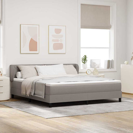 Box spring seng med hovedgærde Gråbrun 180 x 200 cm Stof