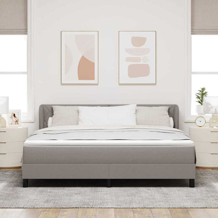 Box spring seng med hovedgærde Gråbrun 180 x 200 cm Stof
