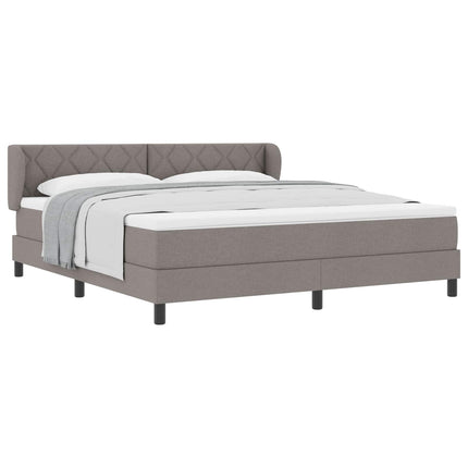 Box spring seng med hovedgærde Gråbrun 180 x 200 cm Stof