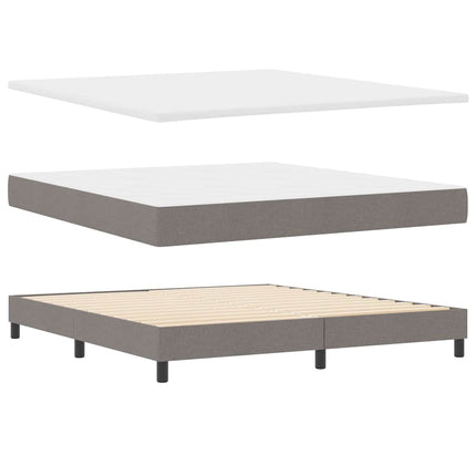 Box spring seng med hovedgærde Gråbrun 180 x 200 cm Stof