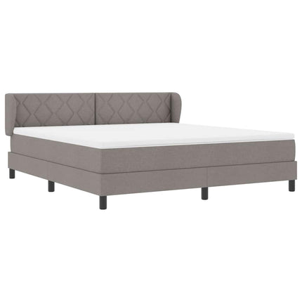 Box spring seng med hovedgærde Gråbrun 180 x 200 cm Stof