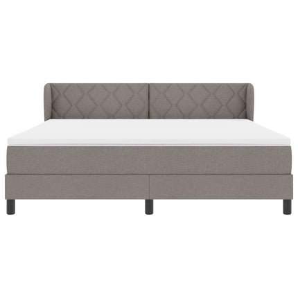 Box spring seng med hovedgærde Gråbrun 180 x 200 cm Stof