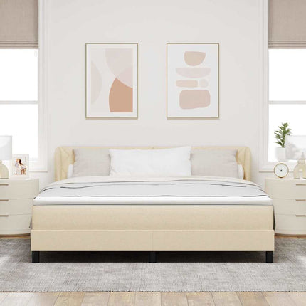 Box spring seng med hovedgærde Creme 180 x 200 cm Stof