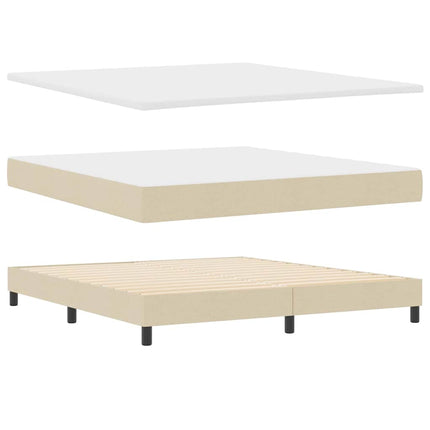 Box spring seng med hovedgærde Creme 180 x 200 cm Stof