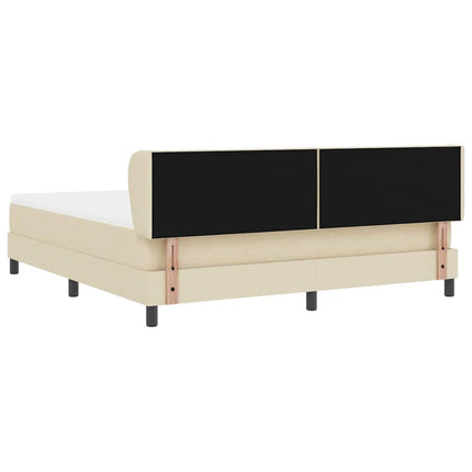Box spring seng med hovedgærde Creme 180 x 200 cm Stof