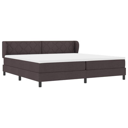 Box spring seng med hovedgærde Mørk Brun 200 x 200 cm Stof