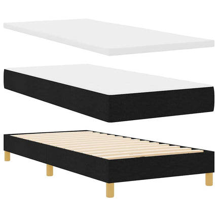 Box spring seng med madras med hovedgærde Sort 80 x 200 cm Stof