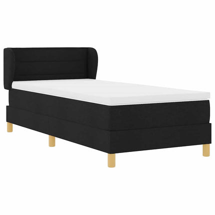 Box spring seng med madras med hovedgærde Sort 80 x 200 cm Stof