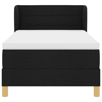Box spring seng med madras med hovedgærde Sort 80 x 200 cm Stof