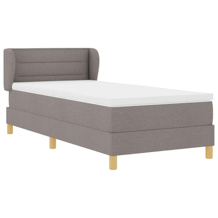 Box spring seng med hovedgærde Gråbrun 80 x 200 cm Stof