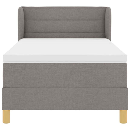 Box spring seng med hovedgærde Gråbrun 80 x 200 cm Stof