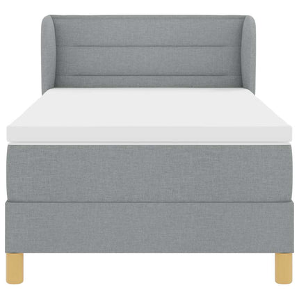 Box spring seng med madras Lysegrå 90 x 190 cm Stof