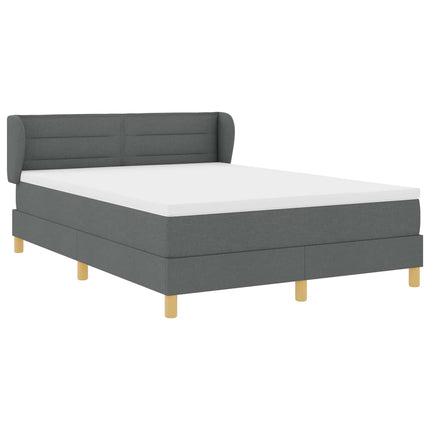 Box spring seng med madras Mørkegrå 140 x 190 cm Stof