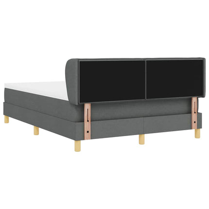 Box spring seng med madras Mørkegrå 140 x 190 cm Stof