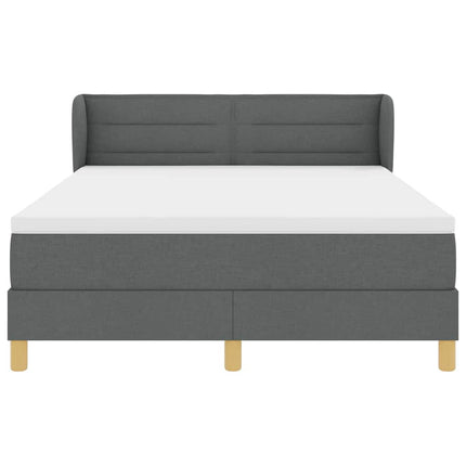 Box spring seng med madras Mørkegrå 140 x 190 cm Stof