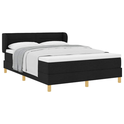 Box spring seng med madras Sort 140 x 190 cm Stof