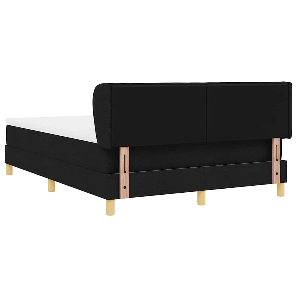 Box spring seng med madras Sort 140 x 190 cm Stof