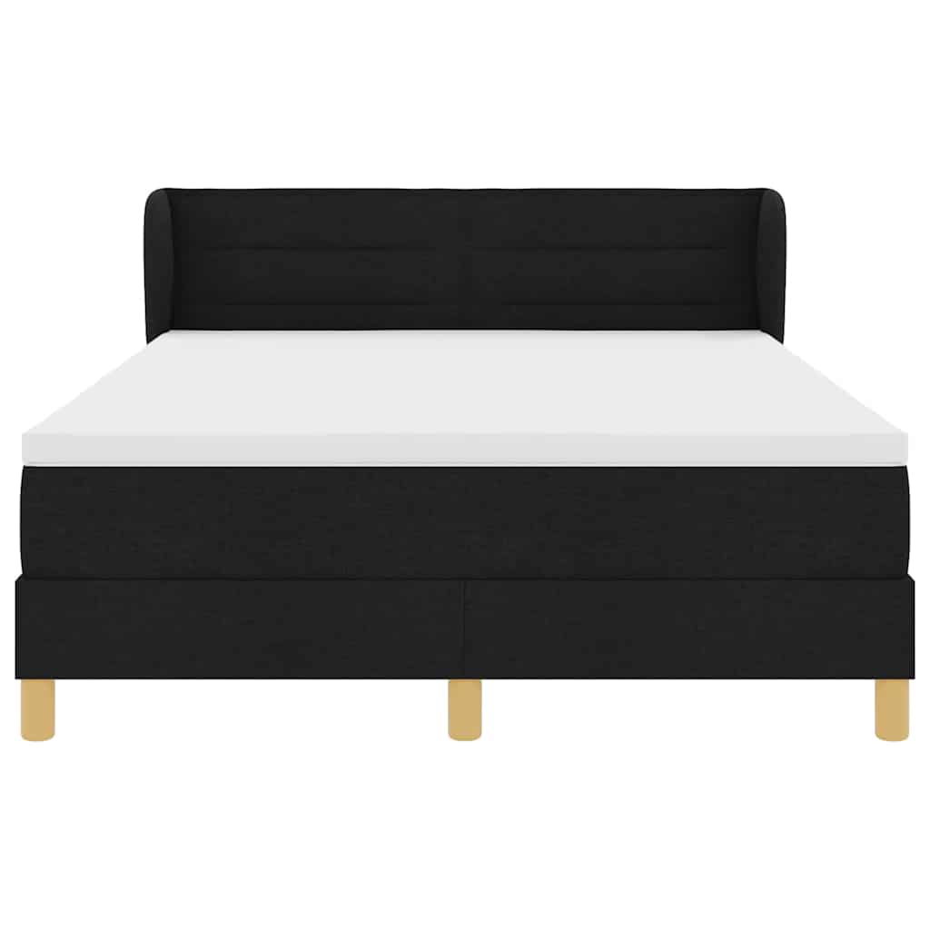 Box spring seng med madras Sort 140 x 190 cm Stof