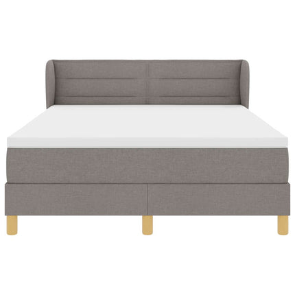 Box spring seng med madras Gråbrun 140 x 190 cm Stof