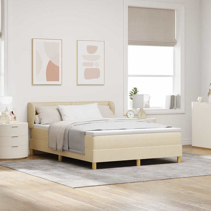 Box spring seng med madras Creme 140 x 190 cm Stof