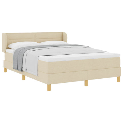 Box spring seng med madras Creme 140 x 190 cm Stof