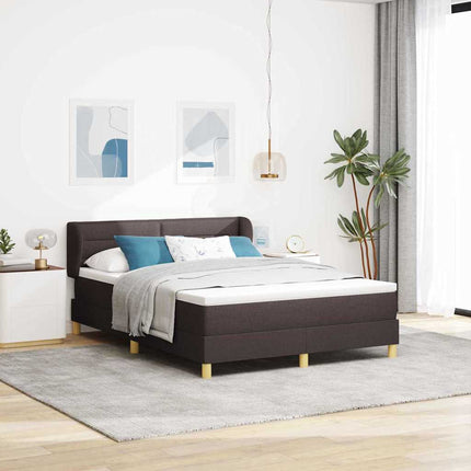 Box spring seng med madras Mørk Brun 140 x 200 cm Stof