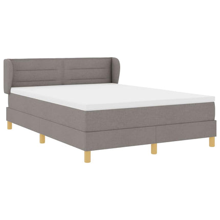 Box spring seng med hovedgærde Gråbrun 160 x 200 cm Stof