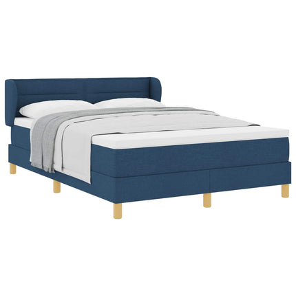 Box spring seng med madras med hovedgærde Blå 160 x 200 cm Stof