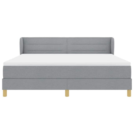 Box spring seng med madras Lysegrå 180 x 200 cm Stof