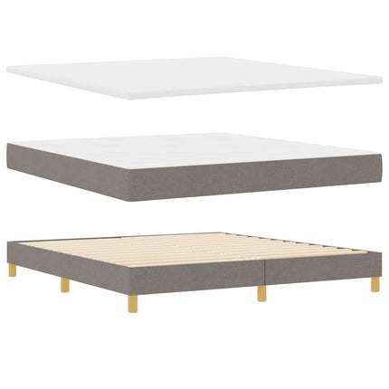 Box spring seng med hovedgærde Gråbrun 180 x 200 cm Stof