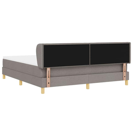 Box spring seng med hovedgærde Gråbrun 180 x 200 cm Stof