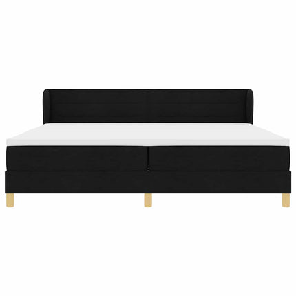 Box spring seng med madras Sort 200 x 200 cm Stof