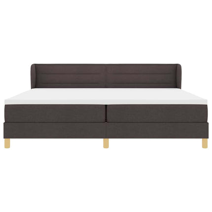 Box spring seng med madras Mørk Brun 200 x 200 cm Stof