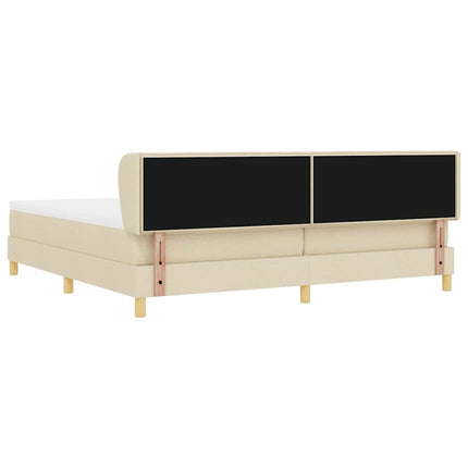 Box spring seng med madras Creme 200 x 200 cm Stof