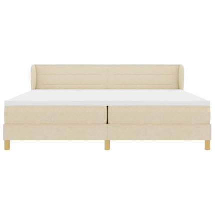 Box spring seng med madras Creme 200 x 200 cm Stof