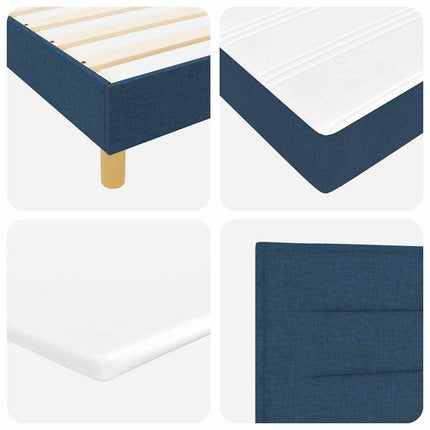 Box spring seng med madras med hovedgærde Blå 200 x 200 cm Stof
