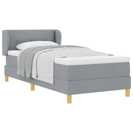 Box spring seng med hovedgærde Lysegrå 80 x 200 cm Stof