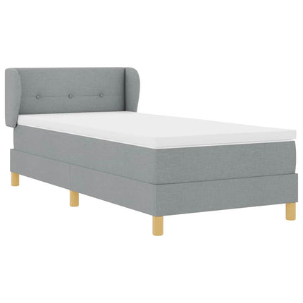 Box spring seng med hovedgærde Lysegrå 80 x 200 cm Stof