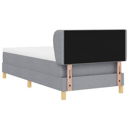 Box spring seng med hovedgærde Lysegrå 80 x 200 cm Stof