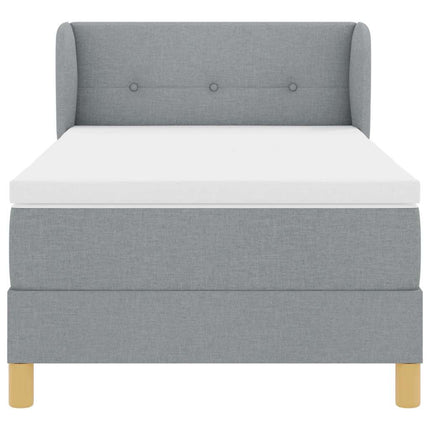 Box spring seng med hovedgærde Lysegrå 80 x 200 cm Stof