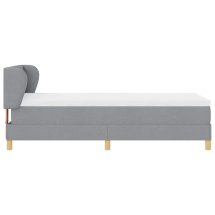 Box spring seng med hovedgærde Lysegrå 80 x 200 cm Stof