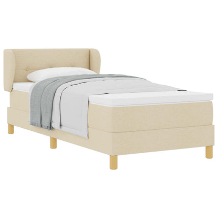 Box spring seng med hovedgærde Creme 80 x 200 cm Stof