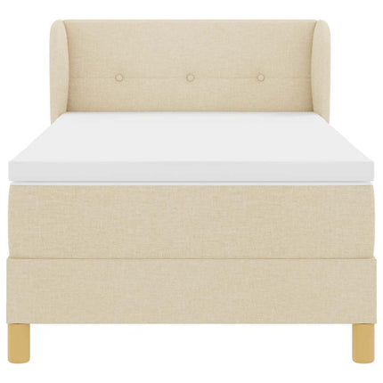 Box spring seng med hovedgærde Creme 80 x 200 cm Stof