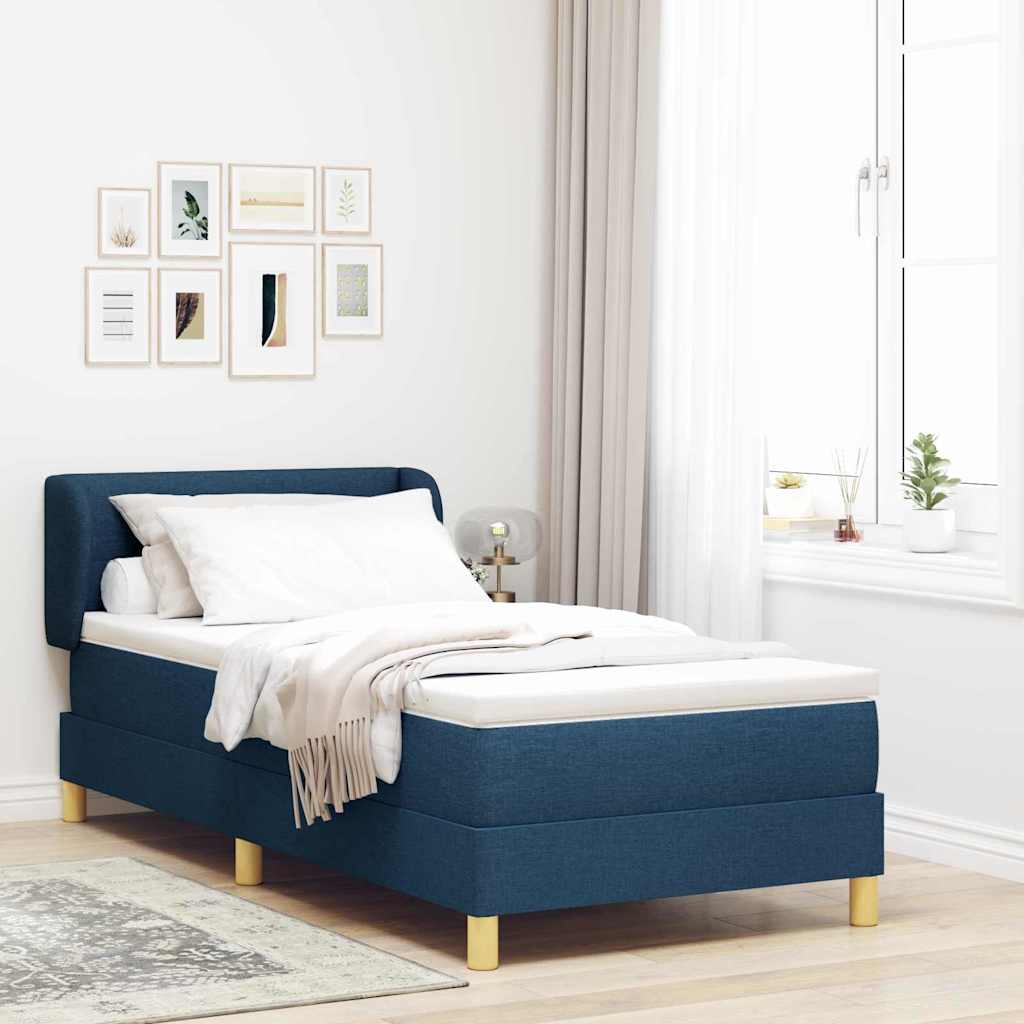 Box spring seng med hovedgrde Bl 80 x 200 cm Stof