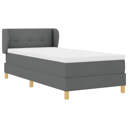 Box spring seng med hovedgærde Mørkegrå 90 x 190 cm Stof