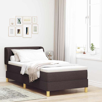 Box spring seng med hovedgærde Mørk Brun 90 x 200 cm Stof