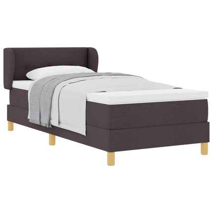 Box spring seng med hovedgærde Mørk Brun 90 x 200 cm Stof